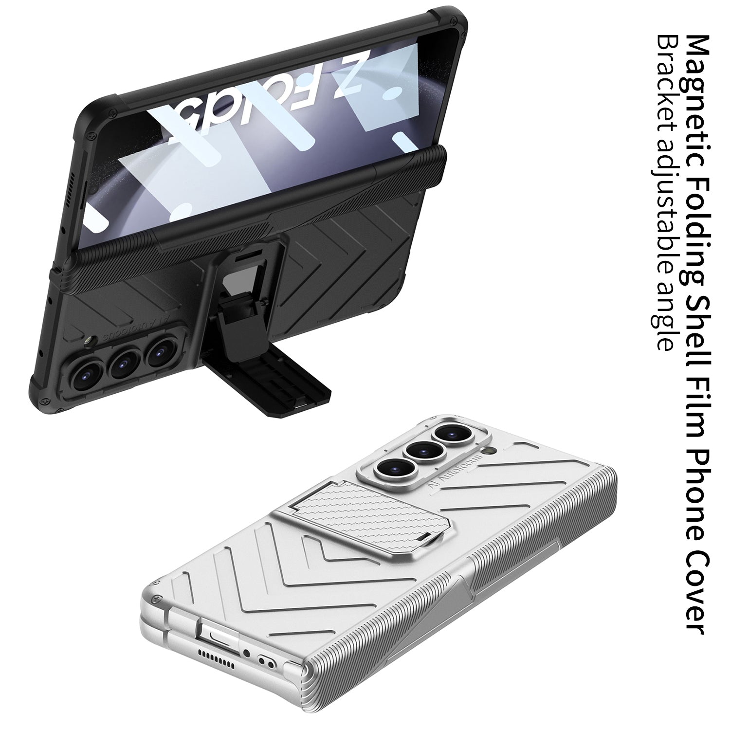 GKK Armor Magnetic Phone Case for Samsung Galaxy Z Fold5 5G Hard PC Kickstand Phone Cover with Tempered Glass Screen Film GKK Armor Magnetic Phone Case for Samsung Galaxy Z Fold5 5G Hard PC Kickstand Phone Cover with Tempered Glass Screen Film